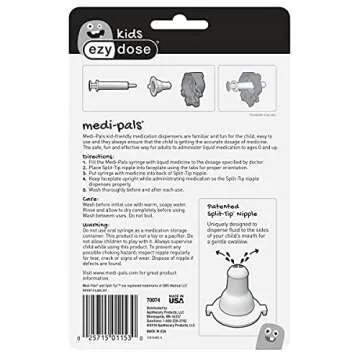 Ezy Dose Kids Baby Oral Syringe & Dispenser, Medi-Pals for Liquid Medicine, 5 mL/1 TSP, Ladybug, Red, Made in the USA, BPA Free