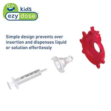Ezy Dose Kids Baby Oral Syringe & Dispenser, Medi-Pals for Liquid Medicine, 5 mL/1 TSP, Ladybug, Red, Made in the USA, BPA Free