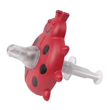 Ezy Dose Kids Baby Oral Syringe & Dispenser, Medi-Pals for Liquid Medicine, 5 mL/1 TSP, Ladybug, Red, Made in the USA, BPA Free