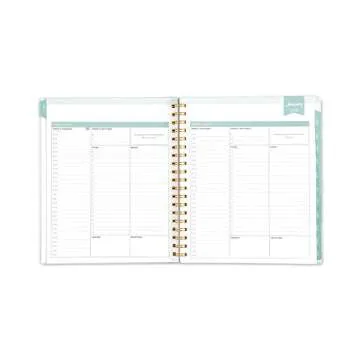 Day Designer for Blue Sky 2018 Daily & Monthly Planner, Twin-Wire Binding, 8" x 10", Gold Spotty