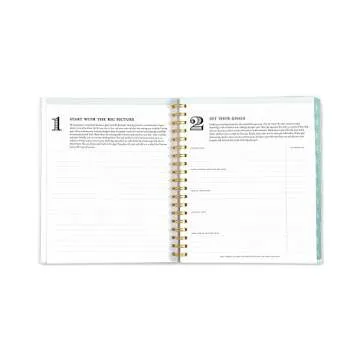 Day Designer for Blue Sky 2018 Daily & Monthly Planner, Twin-Wire Binding, 8" x 10", Gold Spotty