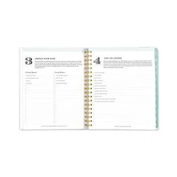 Day Designer for Blue Sky 2018 Daily & Monthly Planner, Twin-Wire Binding, 8" x 10", Gold Spotty