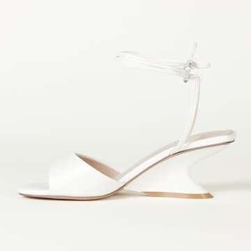 The Drop Women's Phoenix Lace Up Sculpted Heeled Sandal, White, 8.5