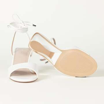 The Drop Women's Phoenix Lace Up Sculpted Heeled Sandal, White, 8.5