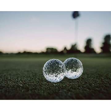 Golf Ball Shaped Whiskey Chillers, Single Whiskey Glass & Storage Bag - Non Lead Crystal Whiskey Stones for Chilling Vodka, Whiskey & Scotch - Fun Cocktail Glasses - Golf Drinking Accessories