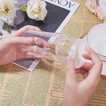 BENECREAT 9 Pack 10 Ounce Transparent Slime Storage Favor Jars Wide-Mouth Containers with Lids for DIY Slime,Ingredients,Party Favors and Other Crafts (2.5 x 4.6 Inch)