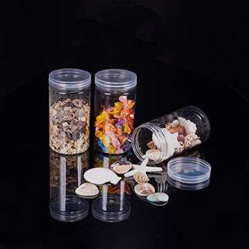 BENECREAT 9 Pack 10 Ounce Transparent Slime Storage Favor Jars Wide-Mouth Containers with Lids for DIY Slime,Ingredients,Party Favors and Other Crafts (2.5 x 4.6 Inch)