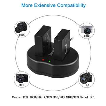Asperx LP-E12 Battery 2 Pack and Rapid Dual Charger Compatible with Canon Rebel SL1, EOS-M, EOS M2, EOS M10, EOS M50, EOS M100