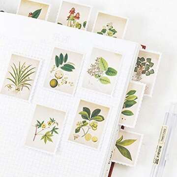 135 Vintage Herb Post Stamp Stickers for Crafting and Journals