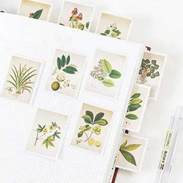 135 Vintage Herb Post Stamp Stickers for Crafting and Journals
