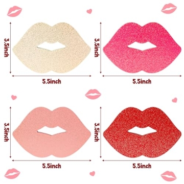 WATINC 4PCS Valentine Lips Wooden Tiered Tray Sign Decor