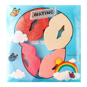 WATINC 4PCS Valentine Lips Wooden Tiered Tray Sign Decor