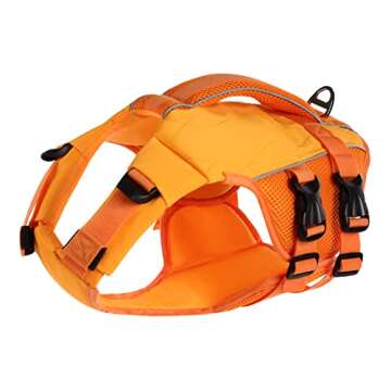 ASENKU Dog Life Jacket with Rescue Handle, Dog Life Vest for Swimming Boating with High Flotation, R...