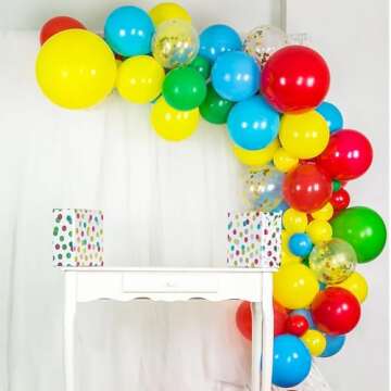 Red Yellow Blue Balloons, 60PCS Balloons Red Blue Green, 12Inch Matte Blue Yellow Red Green Latex Balloons Colourful Confetti Balloons for Kids Birthday Baby Shower Carnival Circus Party Decoration