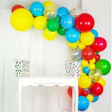 Red Yellow Blue Balloons, 60PCS Balloons Red Blue Green, 12Inch Matte Blue Yellow Red Green Latex Balloons Colourful Confetti Balloons for Kids Birthday Baby Shower Carnival Circus Party Decoration