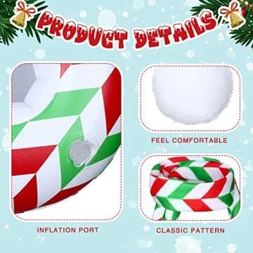 Aoriher 3 Pieces Christmas Doll Clothing Accessory Includes Earmuffs Plaid Cozy Scarf an Inflatable Snow Tube(Classic Style)