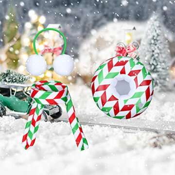Aoriher 3 Pieces Christmas Doll Clothing Accessory Includes Earmuffs Plaid Cozy Scarf an Inflatable Snow Tube(Classic Style)