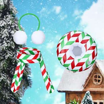 Aoriher 3 Pieces Christmas Doll Clothing Accessory Includes Earmuffs Plaid Cozy Scarf an Inflatable Snow Tube(Classic Style)