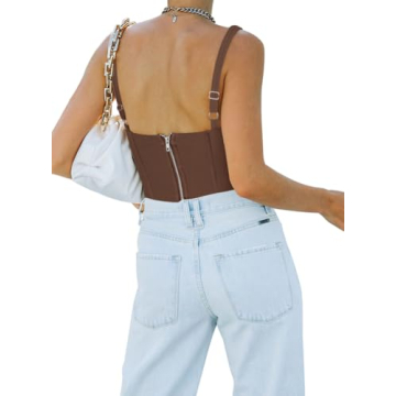 REORIA Women's Summer Sexy Bustier Corset Crop Top