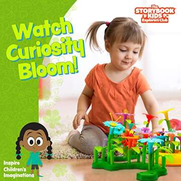 Build a Garden Flower Building STEM Toy for Girls, 148-Pc Kids Flower Garden Building Toys with Rhyming Storybook Promotes Problem Solving, Language and Fine Motor Skills in Toddlers Ages 3-5 Years