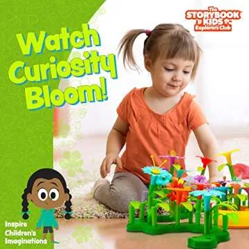 Build a Garden Flower Building STEM Toy for Girls, 148-Pc Kids Flower Garden Building Toys with Rhyming Storybook Promotes Problem Solving, Language and Fine Motor Skills in Toddlers Ages 3-5 Years
