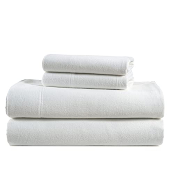LANE LINEN Cotton Flannel King Bed Sheets Set - Brushed for Extra Softness - Lightweight & Durable K...