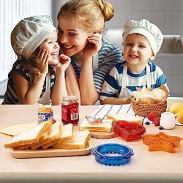 Uncrustables Maker, Sandwich Cutter and Sealer for Kids, Uncrustable Sandwich Cutter, Decruster Sandwich Maker, Bread Cookie Cutters for Boys Girls Lunch & Bento Box