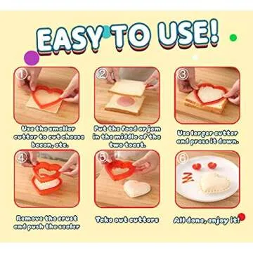Uncrustables Maker, Sandwich Cutter and Sealer for Kids, Uncrustable Sandwich Cutter, Decruster Sandwich Maker, Bread Cookie Cutters for Boys Girls Lunch & Bento Box