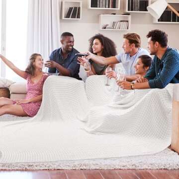 Bedsure Cooling Cotton Waffle Oversized King Blanket - Lightweight Breathable Blankets Rayon Derived...