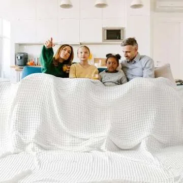 Bedsure Cooling Waffle Blanket - Lightweight, Breathable, King Size