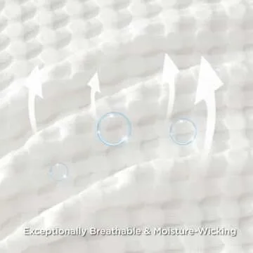 Bedsure Cooling Waffle Blanket - Lightweight, Breathable, King Size