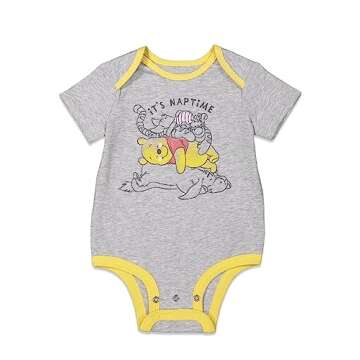 Disney Winnie the Pooh Newborn Baby Boys 3 Pack Bodysuits 3-6 Months