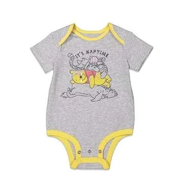 Disney Winnie the Pooh Newborn Baby Boys 3 Pack Bodysuits 3-6 Months