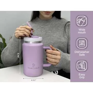 DLOCCOLD 50 oz Tumbler with Handle - Insulated Travel Mug