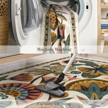 Elegant Egypt Floral Washable Runner Rug - Perfect Decor