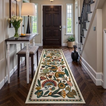 Elegant Egypt Floral Washable Runner Rug - Perfect Decor
