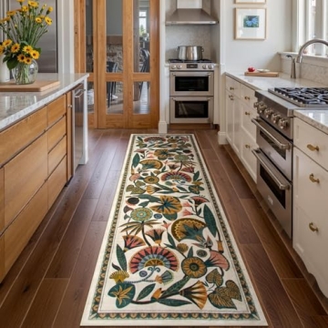 Elegant Egypt Floral Washable Runner Rug - Perfect Decor