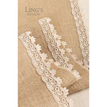 Elegant Ling's Moment Burlap Table Runner for Farmhouse Decor