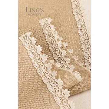 Elegant Ling's Moment Burlap Table Runner for Farmhouse Decor