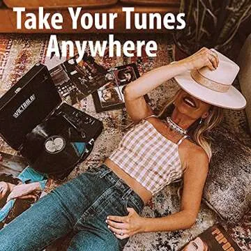 Victrola Vintage 3-Speed Bluetooth Portable Suitcase Record Player with Built-in Speakers | Upgraded Turntable Audio Sound| Includes Extra Stylus | Mint (VSC-550BT-HOM)