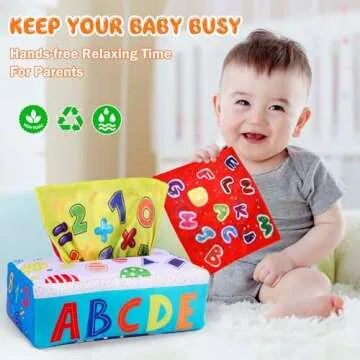 Yunaking Baby Toys 6 to 12 Months Magic Baby Tissue Box Montessori Toys for 1 Year Old Infant Toys 12-18 Months Sensory Toys for 5 6 9 12 18 Months Newborns Birthday Gift