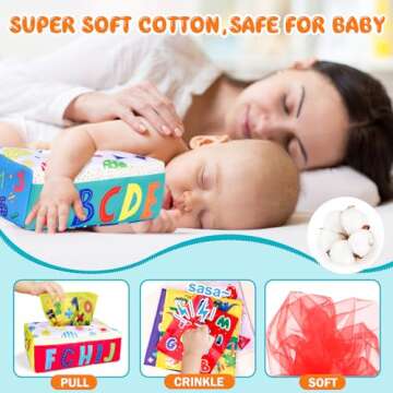 Yunaking Baby Toys 6 to 12 Months Magic Baby Tissue Box Montessori Toys for 1 Year Old Infant Toys 12-18 Months Sensory Toys for 5 6 9 12 18 Months Newborns Birthday Gift