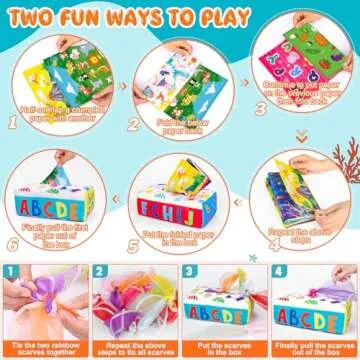 Yunaking Baby Toys 6 to 12 Months Magic Baby Tissue Box Montessori Toys for 1 Year Old Infant Toys 12-18 Months Sensory Toys for 5 6 9 12 18 Months Newborns Birthday Gift