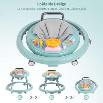 ErmeiRabbit Baby Walker Foldable, Baby Walkers and Activity Center for Boys Girls Babies 6-18 Months...