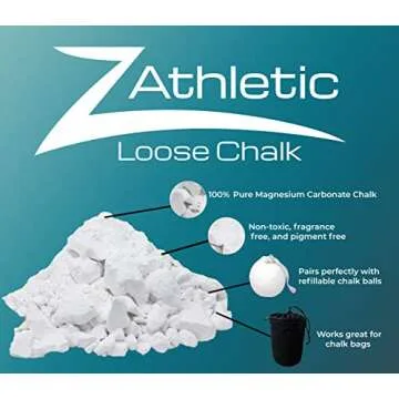 Z ATHLETIC 33 Pounds Loose Chalk for Refillable Chalk Balls, Gymnastics, Weightlifting, Rock Climbing (33lbs)