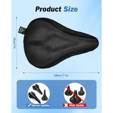Zacro Bike Seat Cushion Comfortable Gel Padded Cover