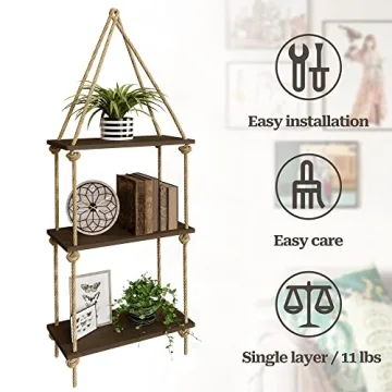 Stylish BAMFOX 3-Tier Hanging Wall Shelves