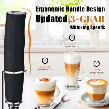 Nahida Milk Frother Wand for Coffee Lovers - Handheld & Rechargeable
