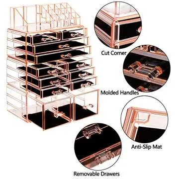 HBlife Makeup Organizer with 12 Stackable Drawers