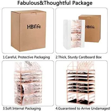 HBlife Makeup Organizer with 12 Stackable Drawers